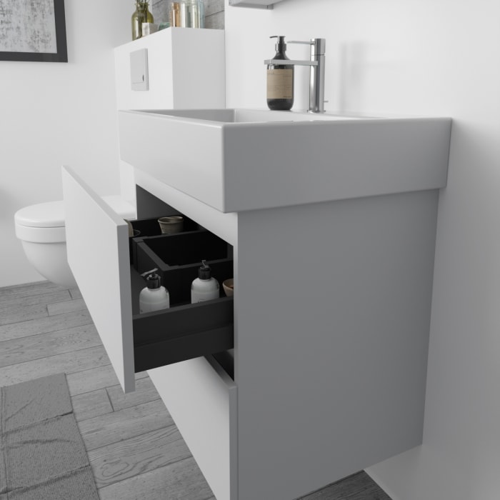 Lodge Waschtischunterschrank 66 cm mit 2 Auszügen für Waschtisch Duravit Vero Air
