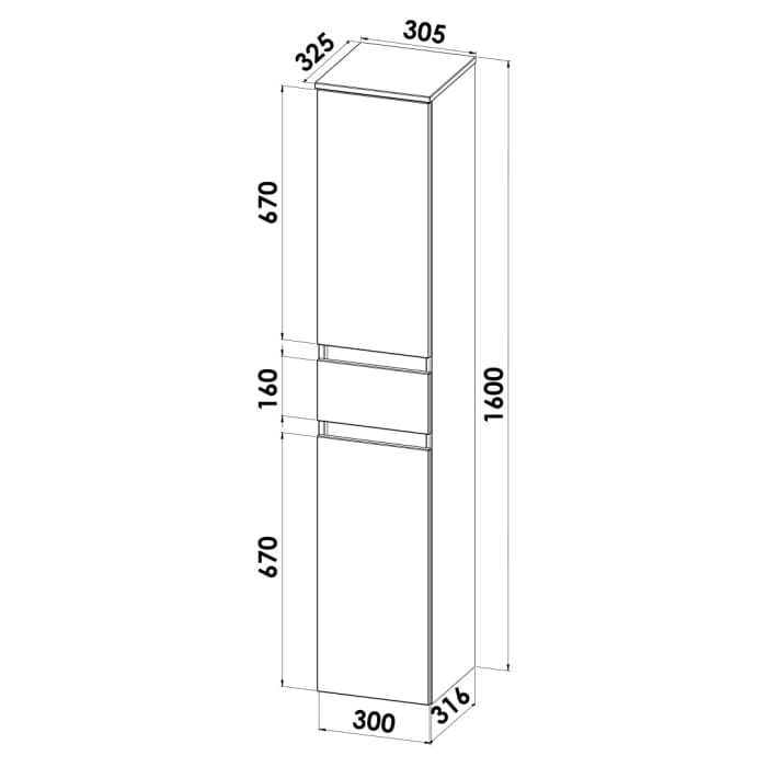 Lodge Seitenschrank 160 cm mit 2 Türen und 1 Auszug, Anschlag rechts