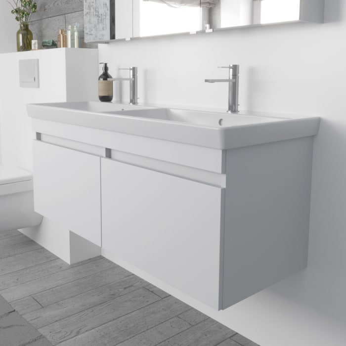 Lodge Doppel-Waschtischunterschrank 115 cm mit 1 Auszug für Waschtisch Geberit iCon