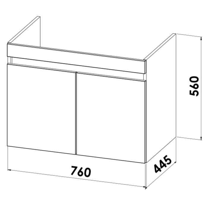 Lodge Waschtischunterschrank 76 cm mit 2 Türen für Waschtisch Villeroy & Boch Avento