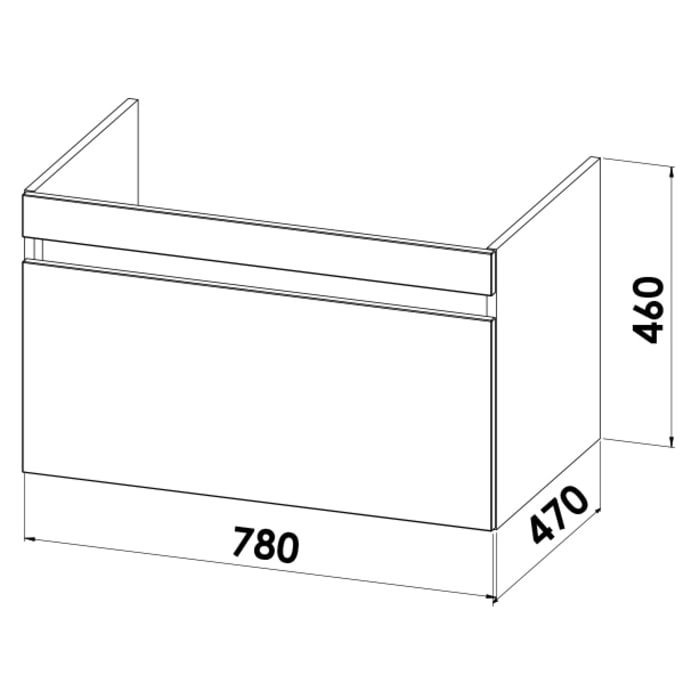 Lodge Waschtischunterschrank 78 cm mit 1 Auszug für Waschtisch Geberit Renova