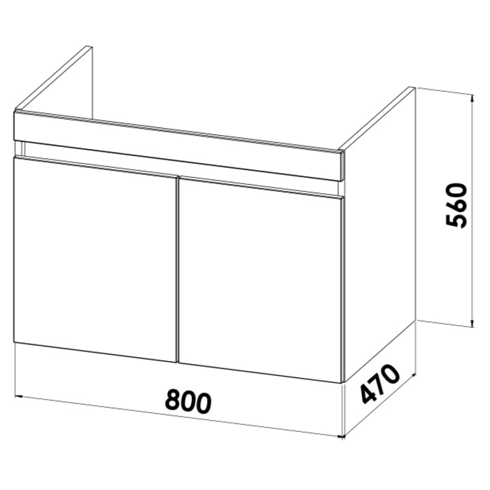 Lodge Waschtischunterschrank 80 cm mit 2 Türen für Waschtisch Duravit ME by Stark