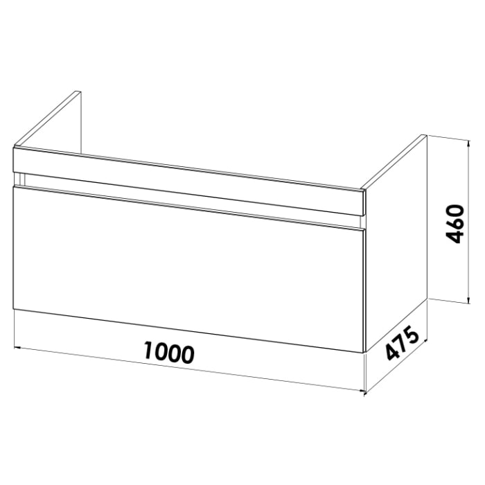 Lodge Waschtischunterschrank 100 cm mit 1 Auszug für Waschtisch Duravit ME by Stark