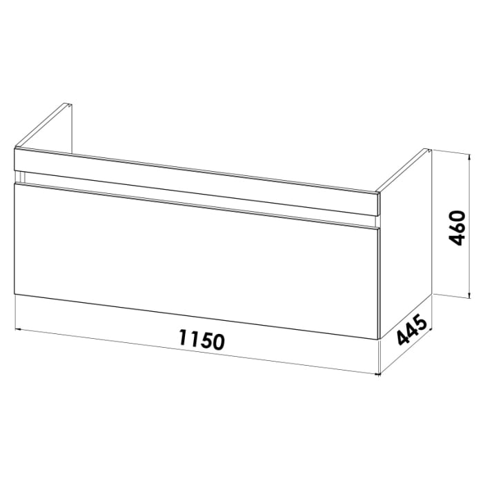 Lodge Waschtischunterschrank 115 cm mit 1 Auszug für Waschtisch Duravit Vero Air