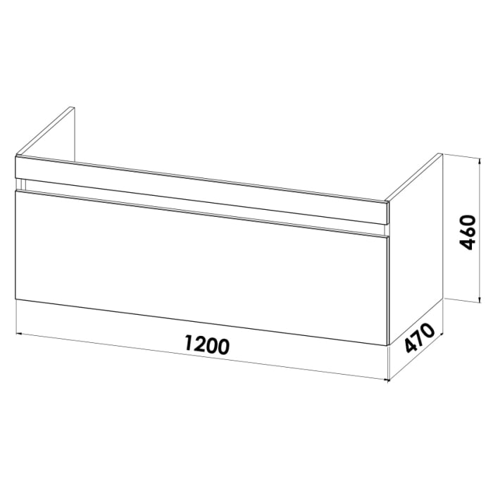 Lodge Waschtischunterschrank 120 cm mit 1 Auszug für Waschtisch Duravit ME by Stark