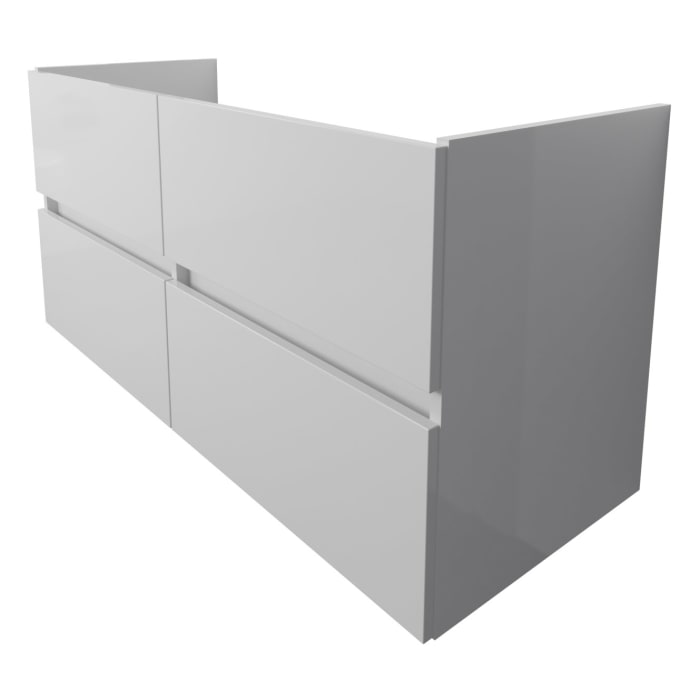 Lodge Doppel-Waschtischunterschrank 128 cm mit 4 Auszügen für Waschtisch Geberit Renova