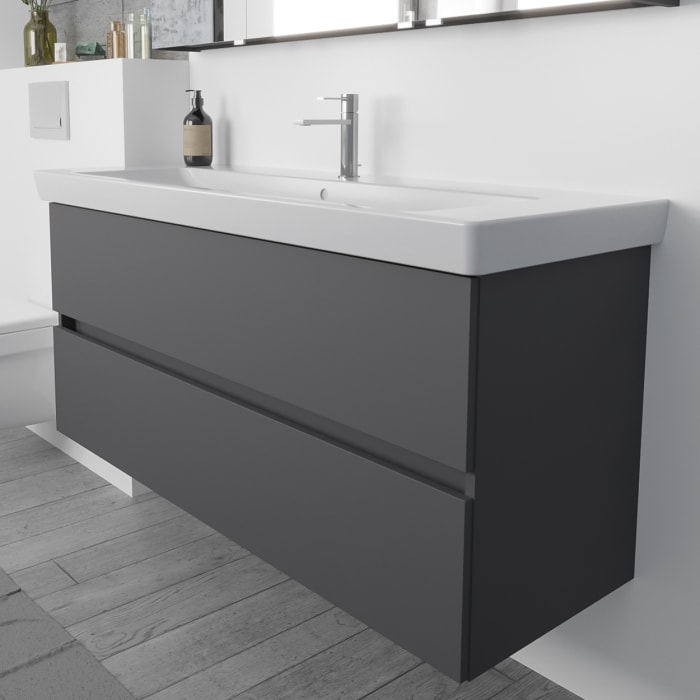 Lodge Waschtischunterschrank 125 cm mit 2 Auszügen für Waschtisch Villeroy & Boch Subway 2.0