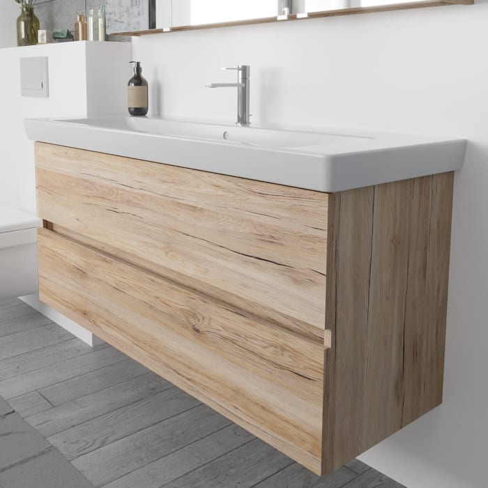 Lodge Waschtischunterschrank 125 cm mit 2 Auszügen für Waschtisch Villeroy & Boch Subway 2.0