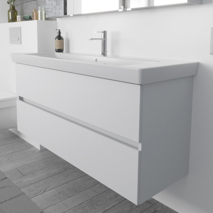 Lodge Waschtischunterschrank 125 cm mit 2 Auszügen für Waschtisch Villeroy & Boch Subway 2.0