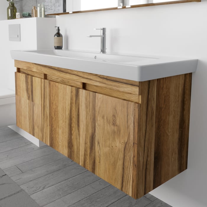 Lodge Waschtischunterschrank 125 cm mit 3 Türen für Waschtisch Villeroy & Boch Subway 2.0