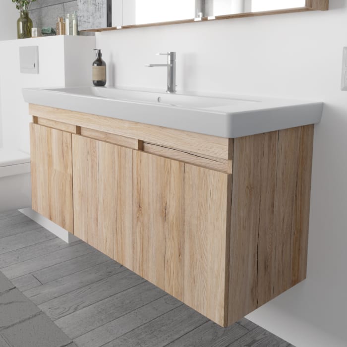 Lodge Waschtischunterschrank 125 cm mit 3 Türen für Waschtisch Villeroy & Boch Subway 2.0