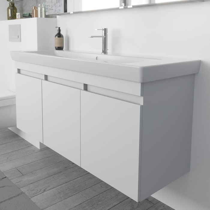 Lodge Waschtischunterschrank 125 cm mit 3 Türen für Waschtisch Villeroy & Boch Subway 2.0