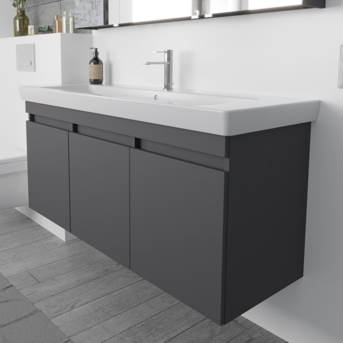 Lodge Waschtischunterschrank 125 cm mit 3 Türen für Waschtisch Villeroy & Boch Subway 2.0