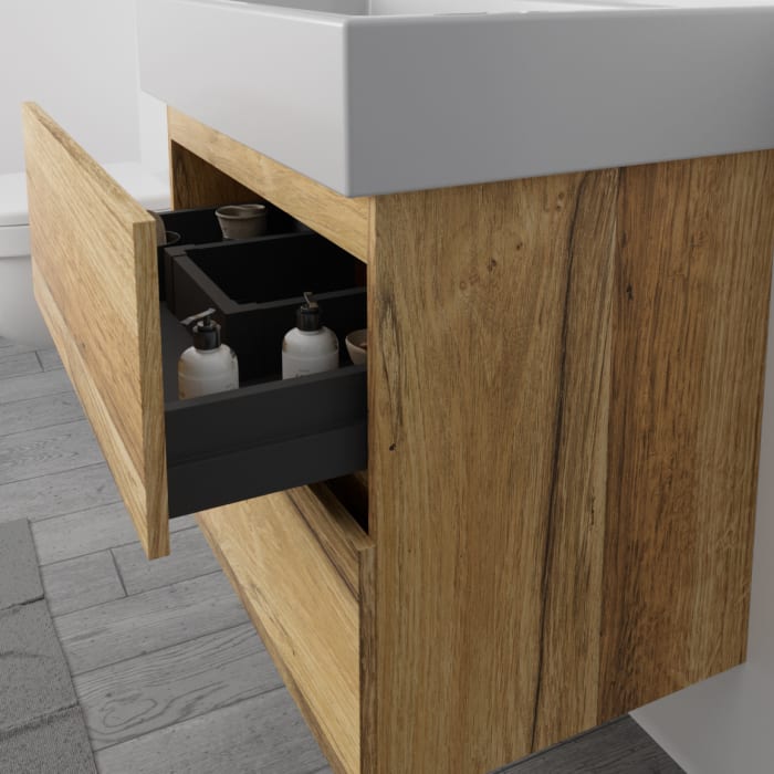 Lodge Waschtischunterschrank 45 cm mit 2 Auszügen für Waschtisch Villeroy & Boch Subway 2.0