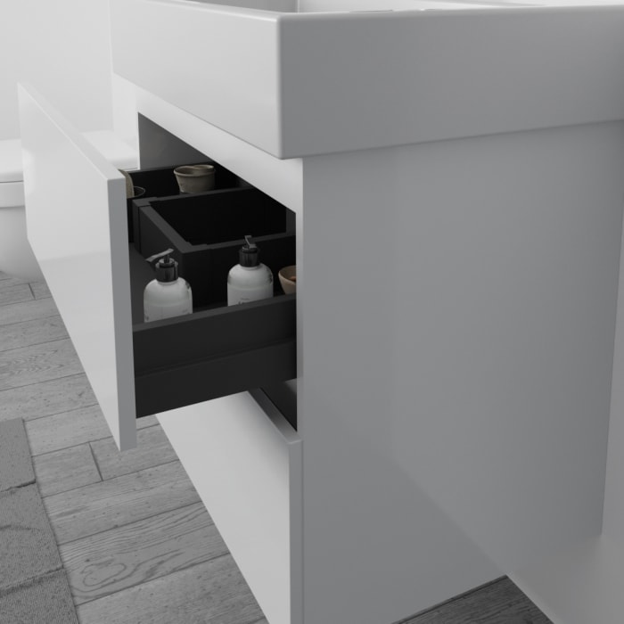 Lodge Waschtischunterschrank 76 cm mit 2 Auszügen für Waschtisch Villeroy & Boch Avento