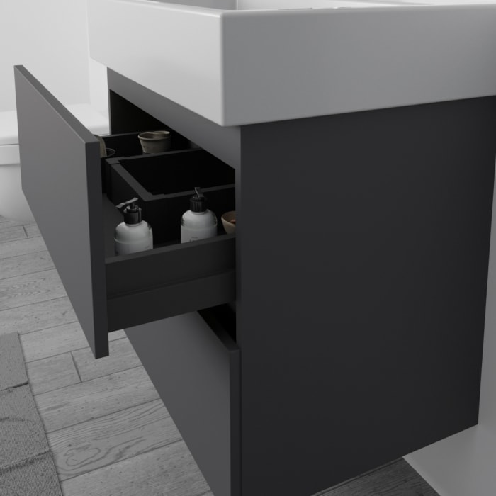 Lodge Waschtischunterschrank 78 cm mit 2 Auszügen für Waschtisch Geberit Renova