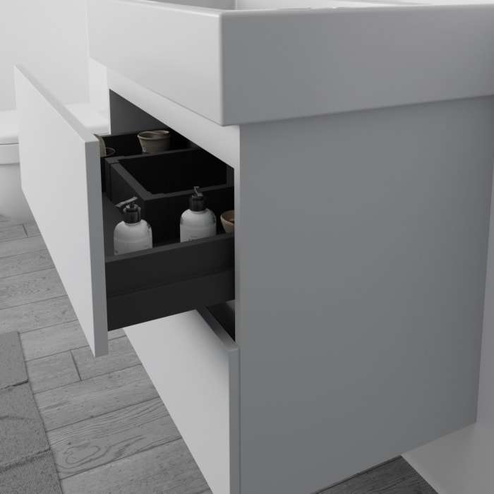 Lodge Waschtischunterschrank 98 cm mit 2 Auszügen für Waschtisch Geberit Renova