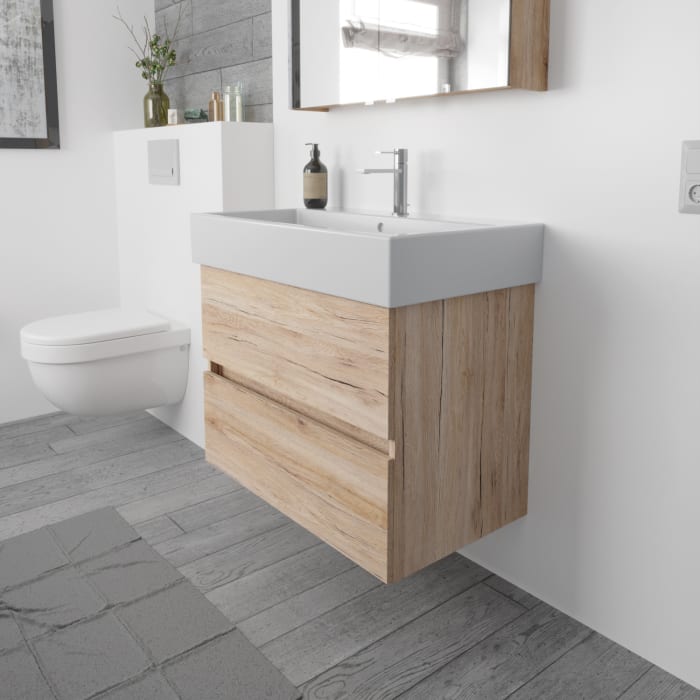 Lodge Waschtischunterschrank 76 cm mit 2 Auszügen für Waschtisch Duravit Vero Air