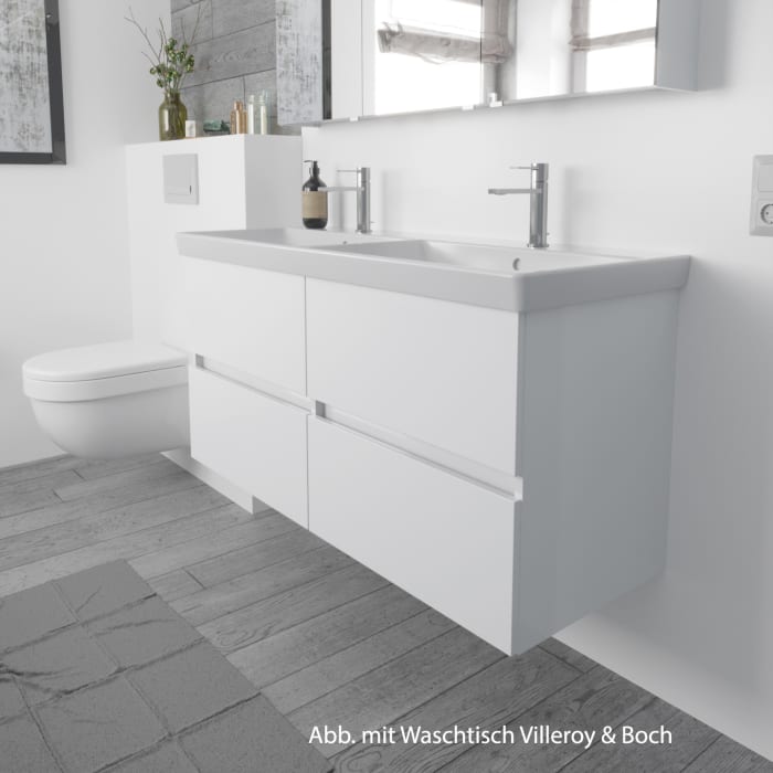 Lodge Doppel-Waschtischunterschrank 115 cm mit 4 Auszügen für Waschtisch Geberit iCon