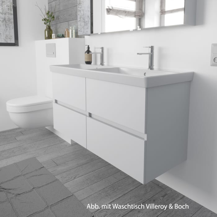 Lodge Doppel-Waschtischunterschrank 115 cm mit 4 Auszügen für Waschtisch Geberit iCon