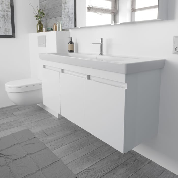 Lodge Waschtischunterschrank 125 cm mit 3 Türen für Waschtisch Villeroy & Boch Subway 2.0