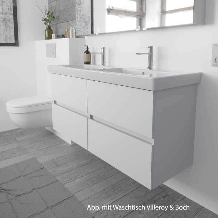 Lodge Doppel-Waschtischunterschrank 127 cm mit 4 Auszügen für Waschtisch Duravit Me by Stark