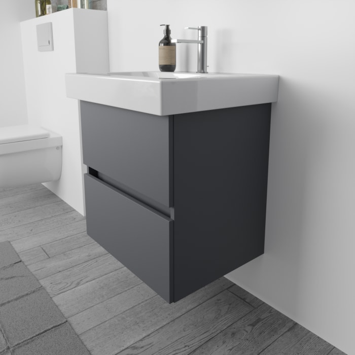 Lodge Waschtischunterschrank 55 cm mit 2 Auszügen für Waschtisch Geberit iCon