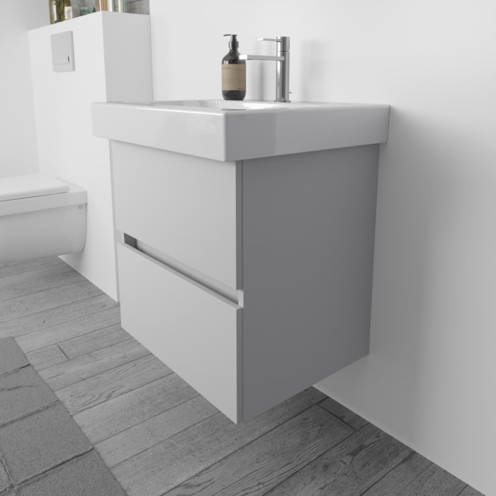 Lodge Waschtischunterschrank 55 cm mit 2 Auszügen für Waschtisch Geberit iCon