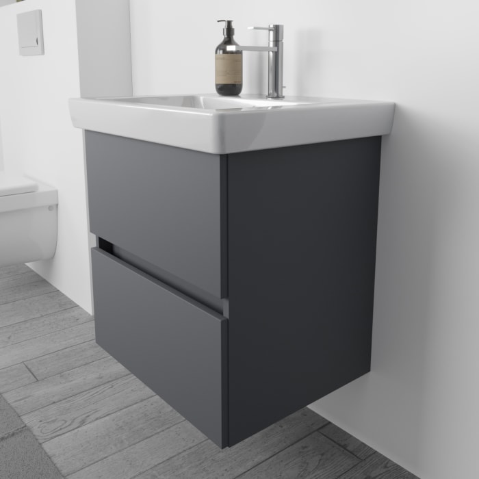 Lodge Waschtischunterschrank 60 cm mit 2 Auszügen für Waschtisch Villeroy & Boch Subway 2.0