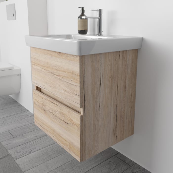 Lodge Waschtischunterschrank 60 cm mit 2 Auszügen für Waschtisch Villeroy & Boch Subway 2.0