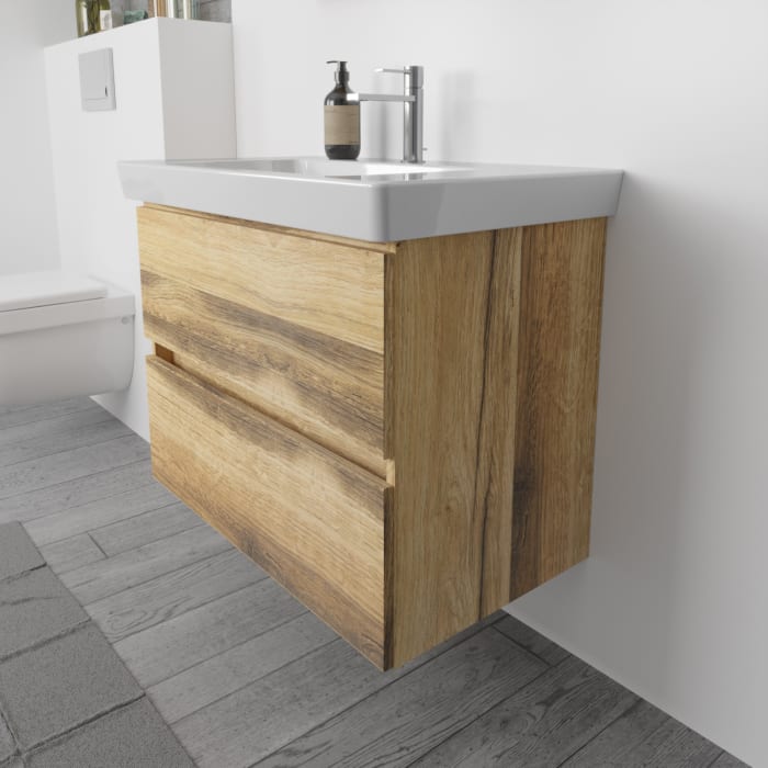 Lodge Waschtischunterschrank 75 cm mit 2 Auszügen für Waschtisch Villeroy & Boch Subway 2.0