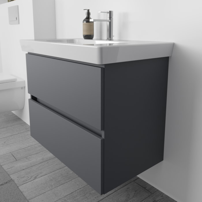 Lodge Waschtischunterschrank 75 cm mit 2 Auszügen für Waschtisch Villeroy & Boch Subway 2.0