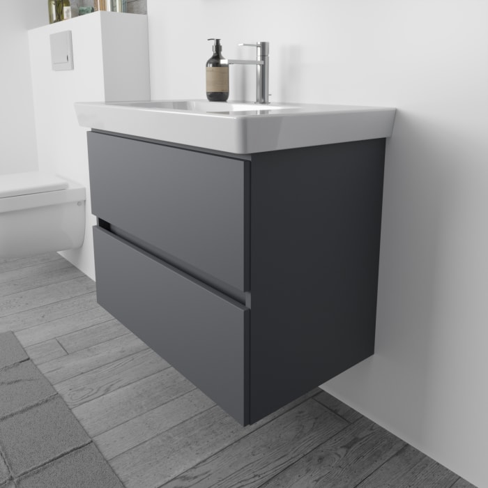 Lodge Waschtischunterschrank 75 cm mit 2 Auszügen für Waschtisch Villeroy & Boch Subway 2.0