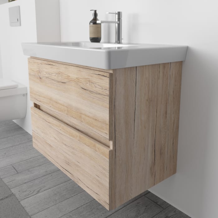 Lodge Waschtischunterschrank 75 cm mit 2 Auszügen für Waschtisch Villeroy & Boch Subway 2.0