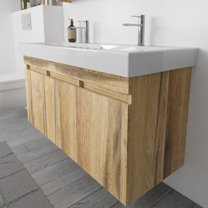 Lodge Waschtischunterschrank 115 cm mit 3 Türen für Waschtisch Geberit iCon