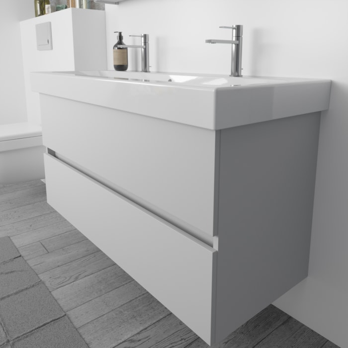 Lodge Waschtischunterschrank 115 cm mit 2 Auszügen für Waschtisch Geberit iCon