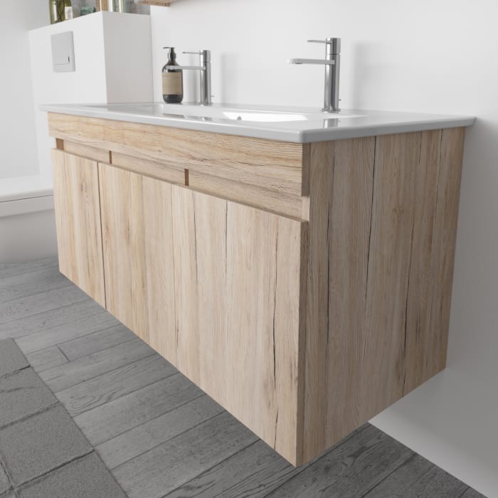 Lodge Waschtischunterschrank 116 cm mit 3 Türen, für Waschtisch Villeroy & Boch Venticello