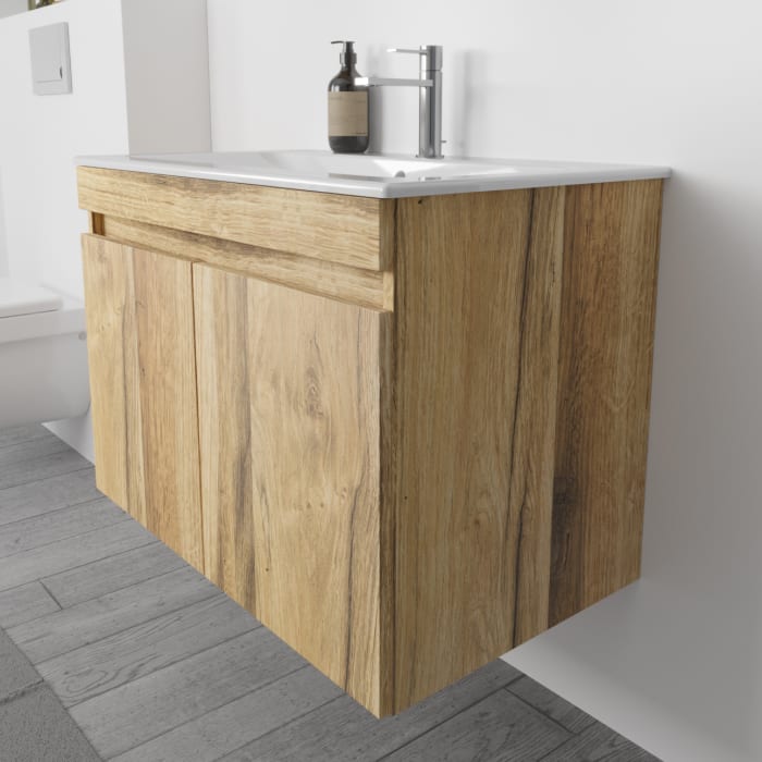 Lodge Waschtischunterschrank 78 cm mit 2 Türen für Waschtisch Geberit Renova