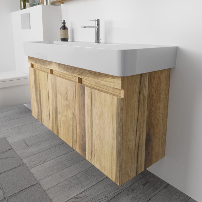 Lodge Waschtischunterschrank 120 cm mit 3 Türen für Waschtisch LAUFEN Val