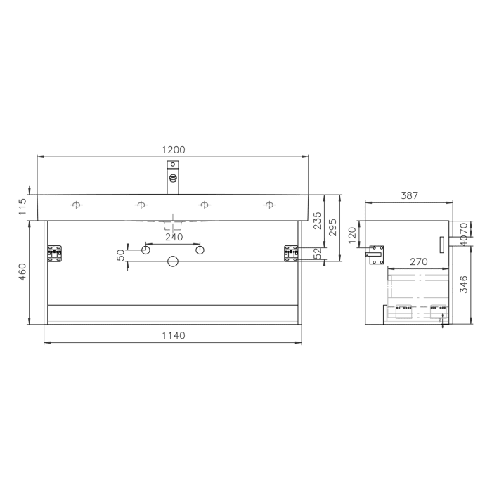 Lodge Waschtischunterschrank 120 cm mit 1 Auszug für Waschtisch LAUFEN Val