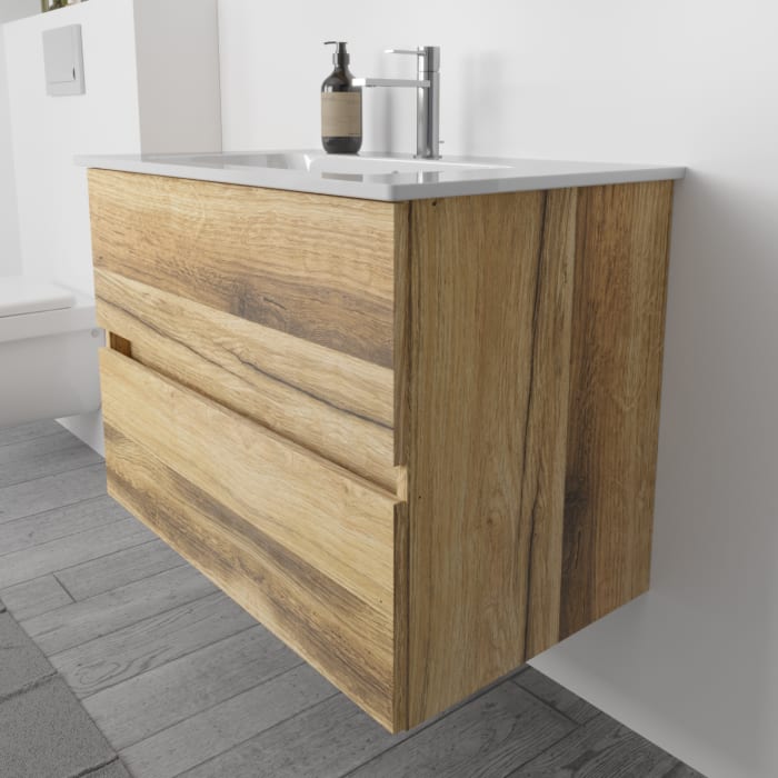 Lodge Waschtischunterschrank 80 cm mit 2 Auszügen für Waschtisch Duravit ME by Stark