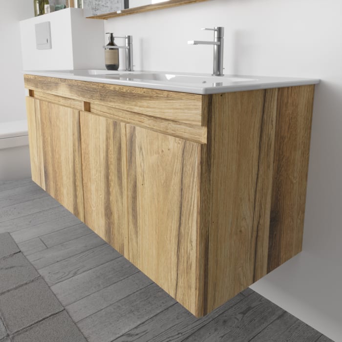 Lodge Doppel-Waschtischunterschrank 127 cm mit 4 Türen für Waschtisch Duravit ME by Stark