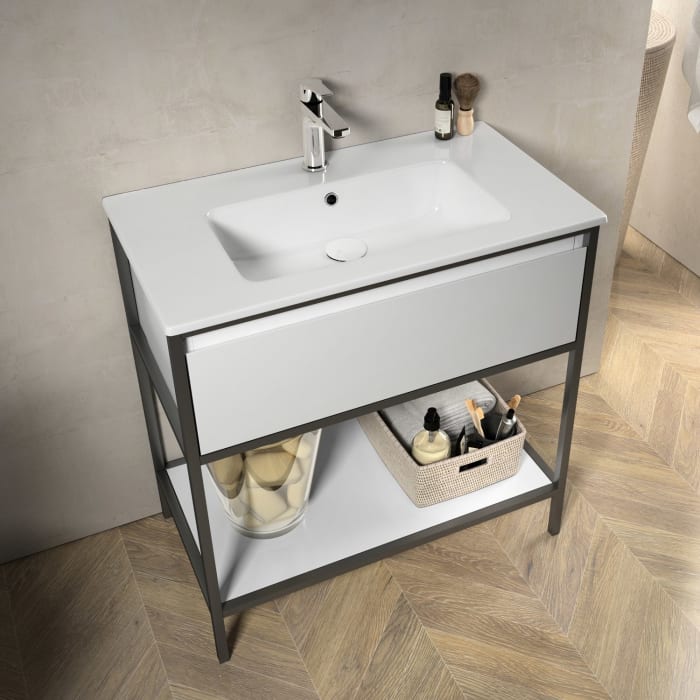 Loft 2.0 Waschtisch mit Unterschrank 80 cm, mit Metallgestell