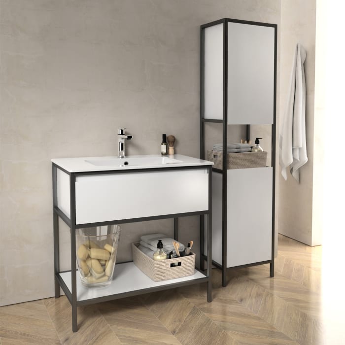 Loft 2.0 Waschtischunterschrank 80 cm, mit Metallgestell