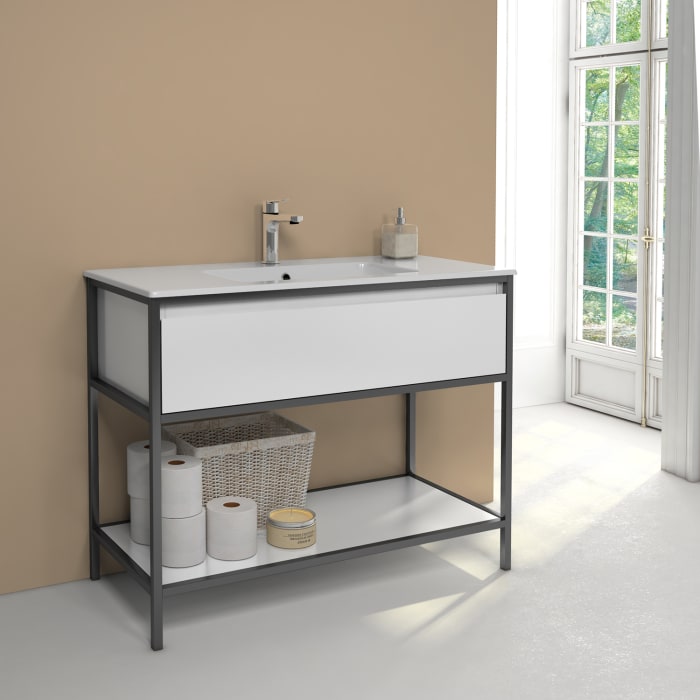 Loft 2.0 Waschtischunterschrank 100 cm, mit Metallgestell