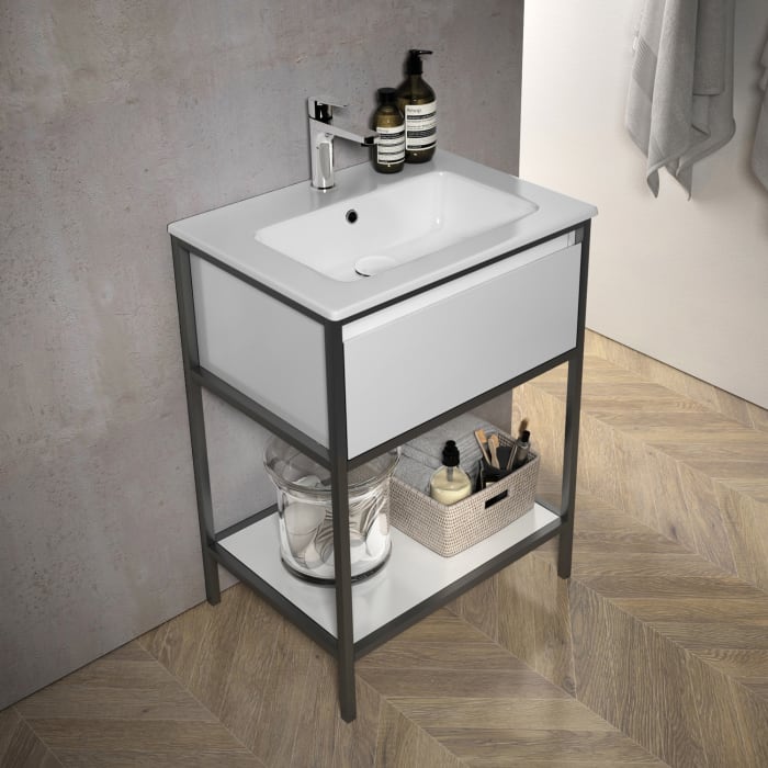 Loft 2.0 Waschtisch mit Unterschrank 60 cm, mit Metallgestell