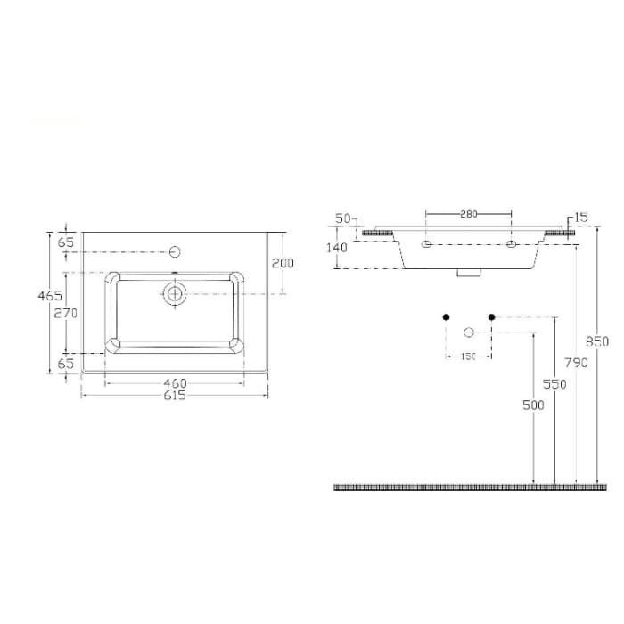 Loft 2.0 Waschtisch mit Unterschrank 60 cm, mit Holzgestell