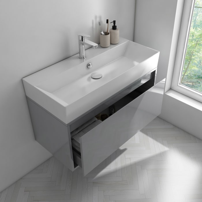 Pure 2.0 Waschtisch mit Unterschrank 90 cm mit 1 Auszug