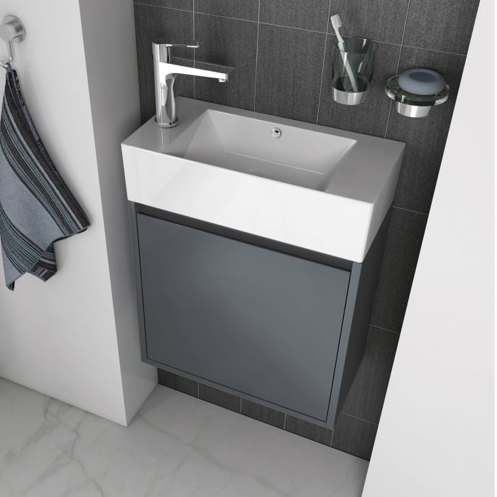 Pure 2.0 Unterschrank für Gäste-WC Kombination Hahnloch links