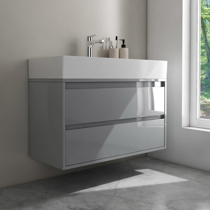 Pure 2.0 Waschtisch mit Unterschrank 90 cm mit 2 Auszügen